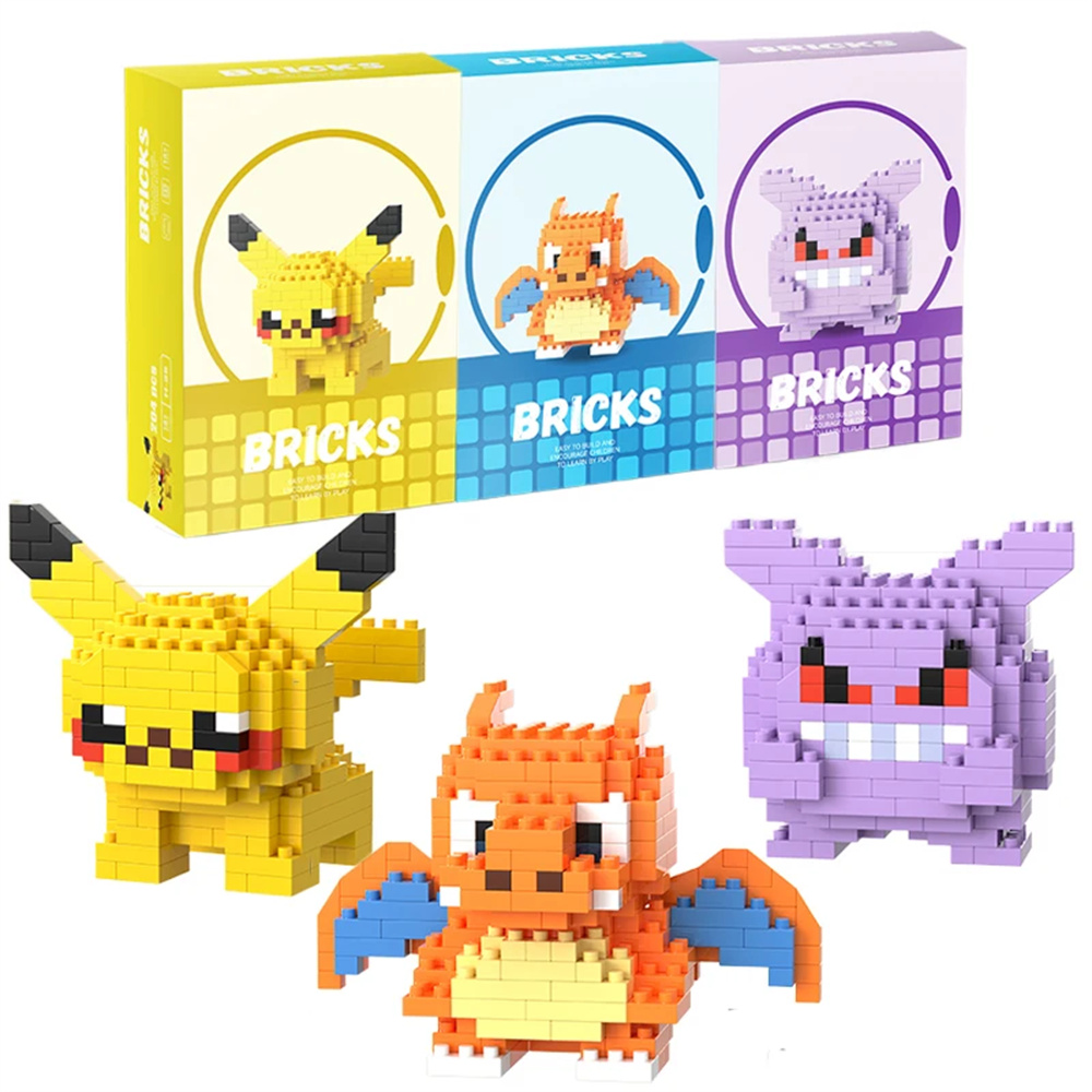 Model Kit Toy - Blocchi da Costruzione Micro Pokemon Pikachu